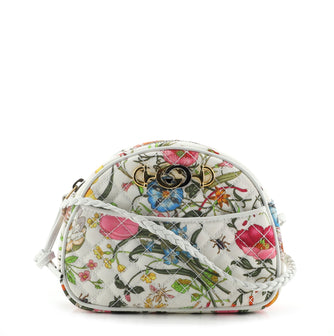 Gucci Trapuntata Camera Shoulder Bag Quilted Flora Canvas	 Mini