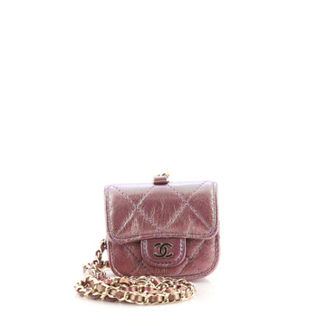 Chanel AirPods Pro Flap Case with Chain Quilted Iridescent Lambskin