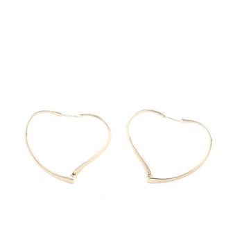 Tiffany & Co. Elsa Peretti Open Heart Hoop Earrings Sterling Silver Medium