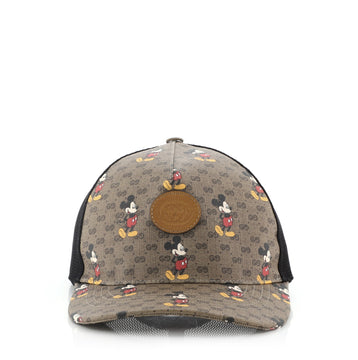 Gucci Disney Mickey Mouse Baseball Cap Printed Mini GG Coated Canvas