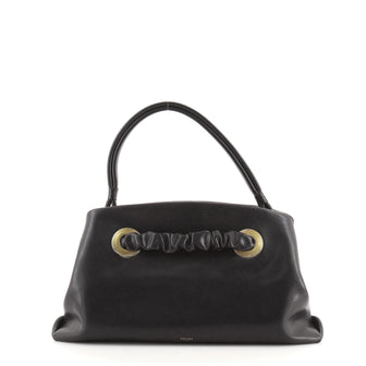Celine Eyelet Purse Top Handle Bag Leather Medium