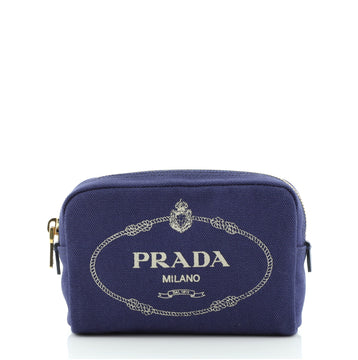 Prada Logo Cosmetic Pouch Canvas Mini
