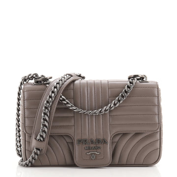 Prada Chain Flap Shoulder Bag Diagramme Quilted Leather Medium