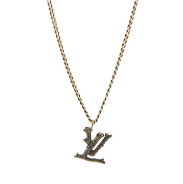 Louis Vuitton LV Wood Pendant Necklace Metal