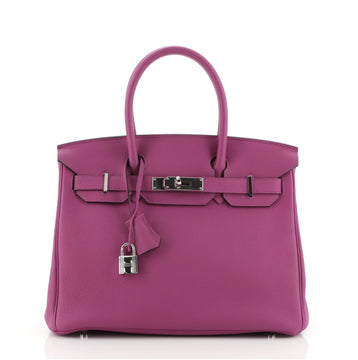 Hermes Birkin Handbag Purple Togo with Palladium Hardware 30