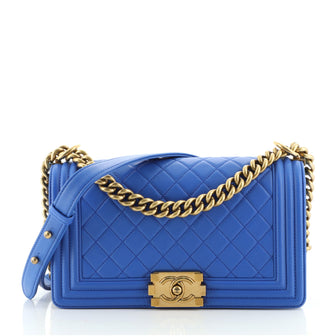 Chanel Boy Flap Bag Quilted Lambskin Old Medium