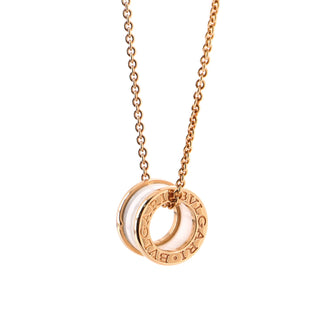 Bvlgari B.Zero1 Pendant Necklace 18K Rose Gold and Ceramic