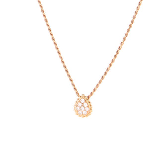 Boucheron Serpent Boheme Pendant Necklace 18K Rose Gold and Pave Diamonds XS
