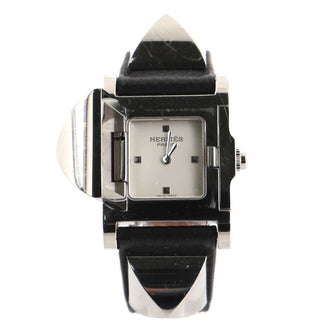 Hermes Medor Quartz Watch Plated Metal and Leather 23