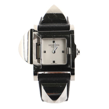 Hermes Medor Quartz Watch Plated Metal and Leather 23