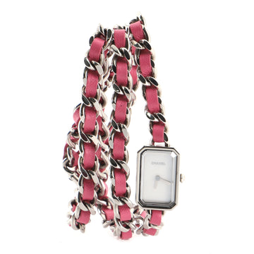 Chanel Premiere Rock Triple Row Quartz Watch Stainless Steel and Leather with Mother of Pearl 16