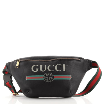Gucci Logo Belt Bag Printed Leather Medium