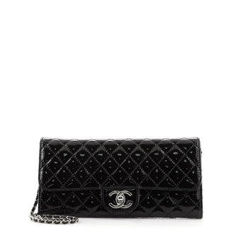 Chanel Wallet On Chain Clutch Quilted Patent East West
