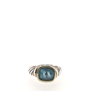 David Yurman Noblesse Ring Sterling Silver with 14K Yellow Gold and Topaz 10mm