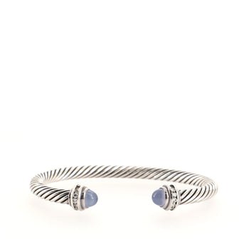 David Yurman Cable Classic Bracelet Sterling Silver with Chalcedony and Diamonds 5mm