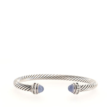 David Yurman Cable Classic Bracelet Sterling Silver with Chalcedony and Diamonds 5mm