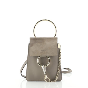 Chloe Faye Bracelet Crossbody Bag Leather and Suede Mini