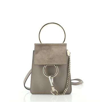 Chloe Faye Bracelet Crossbody Bag Leather and Suede Mini