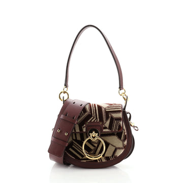 Chloe Tess Bag Leather and Printed Velvet Small