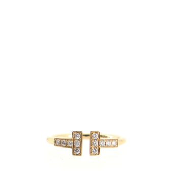 Tiffany & Co. T Wire Ring 18K Yellow Gold with Diamonds