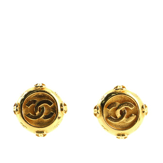 Chanel Vintage Medallion Clip On Earrings Metal
