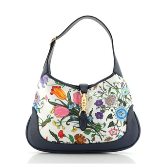Gucci Jackie Hobo Flora Canvas with Leather Medium