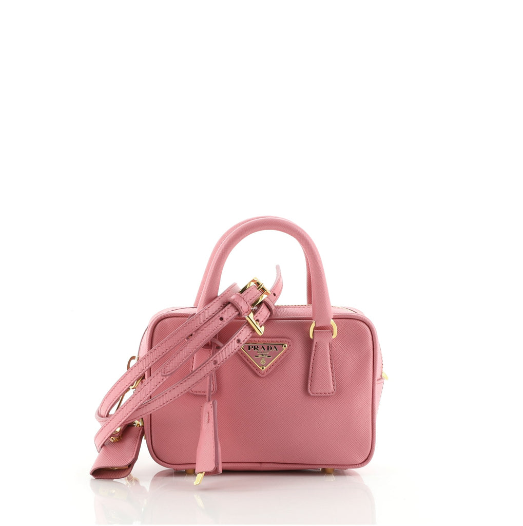 Prada Bauletto Bag Saffiano Leather Mini Pink 717431