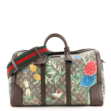 Gucci Convertible Duffle Bag Tian Print GG Coated Canvas Medium