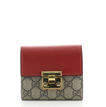 Gucci Padlock Flap Wallet GG Coated Canvas and Leather Small