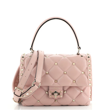 Valentino Candystud Top Handle Bag Leather Medium