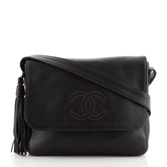 Chanel Vintage CC Tassel Messenger Bag Leather Small