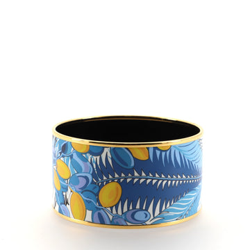 Hermes Bangle Bracelet Printed Enamel Extra Wide