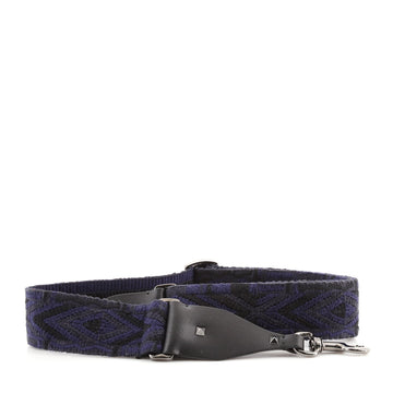 Valentino Rockstud Guitar Shoulder Strap Embroidered Canvas
