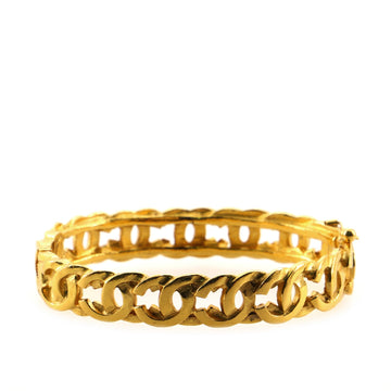 Chanel Vintage CC Chain Cuff Bracelet Metal Thin