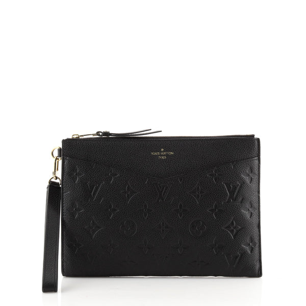 Louis Vuitton Pochette Melanie Monogram Empreinte Leather mm Black