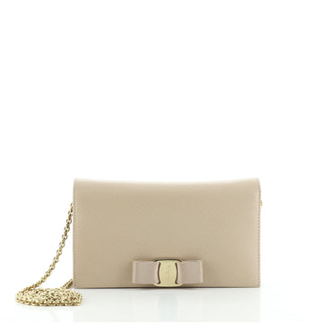 Salvatore Ferragamo Miss Vara Chain Wallet Saffiano Leather