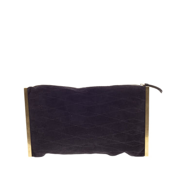 Lanvin Private Quilted Suede Framed Clutch