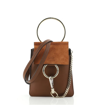 Chloe Faye Bracelet Crossbody Bag Leather and Suede Mini