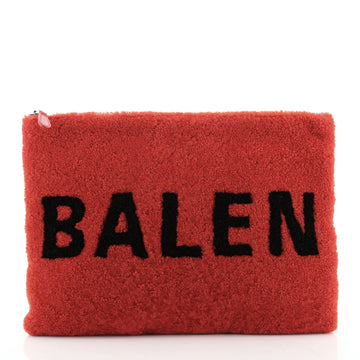 Balenciaga Logo Pouch Shearling