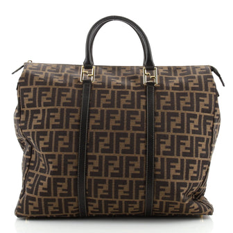 Fendi Vintage Zip Travel Tote Zucca Canvas Large