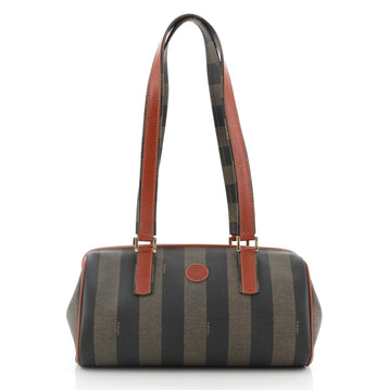 Fendi Vintage Pequin Boston Bag Coated Canvas Medium
