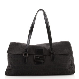 Fendi Vintage Flap Satchel Zucchino Canvas Large