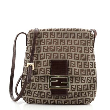 Fendi Vintage Flap Crossbody Bag Zucchino Canvas Small
