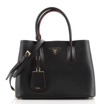 Prada Cuir Double Tote Saffiano Leather Small