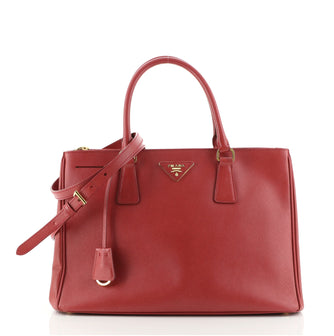 Prada Double Zip Lux Tote Saffiano Leather Medium