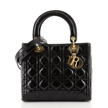 Christian Dior Vintage Lady Dior Bag Cannage Quilt Patent Medium