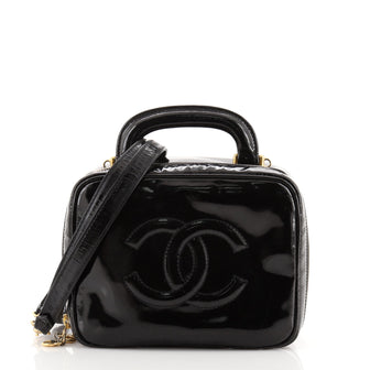 Chanel Vintage Timeless Zip Around Vanity Case Patent Small