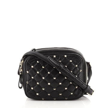Valentino Rockstud Spike Camera Bag Quilted Leather Mini