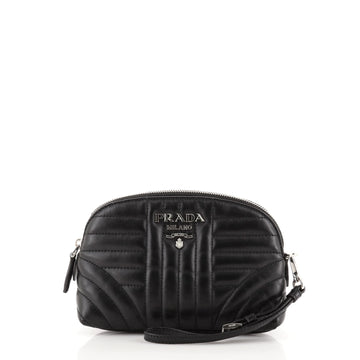 Prada Wristlet Pouch Diagramme Quilted Leather