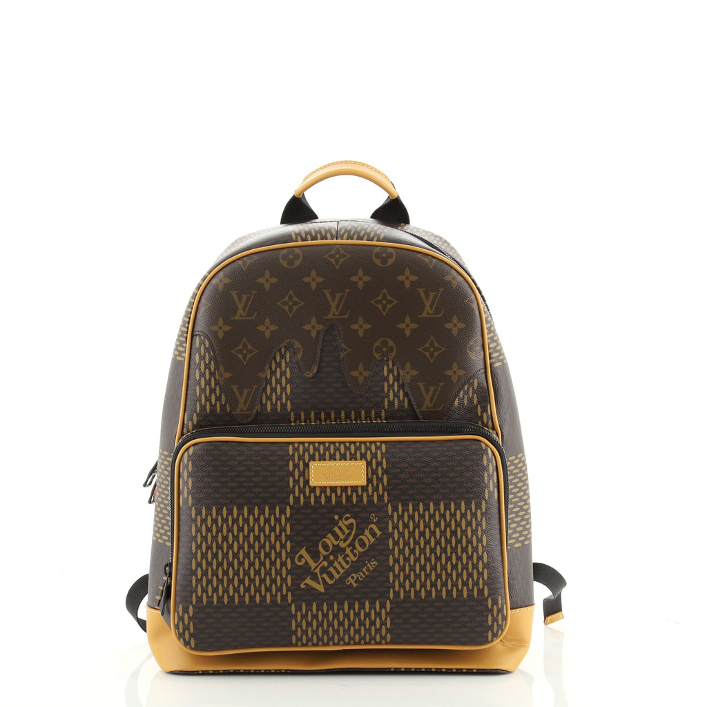 campus backpack louis vuitton Louis Vuitton Nigo Campus Backpack Limited Edition Giant Damier and Monogram Canvas Brown 719151
